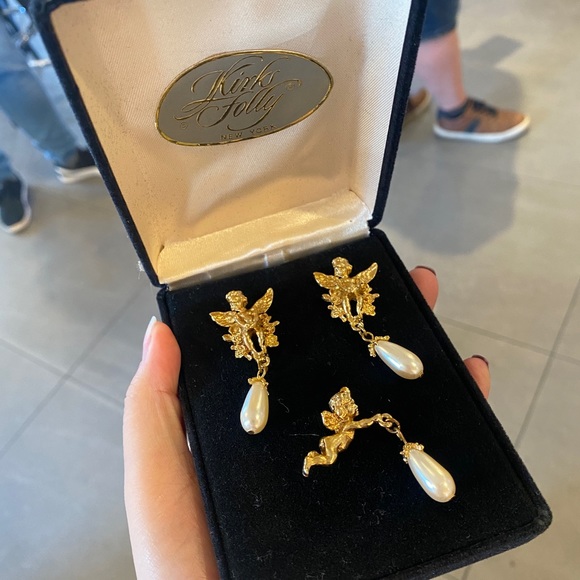 Kirks folly ear clips golden tone angle - Picture 2 of 2